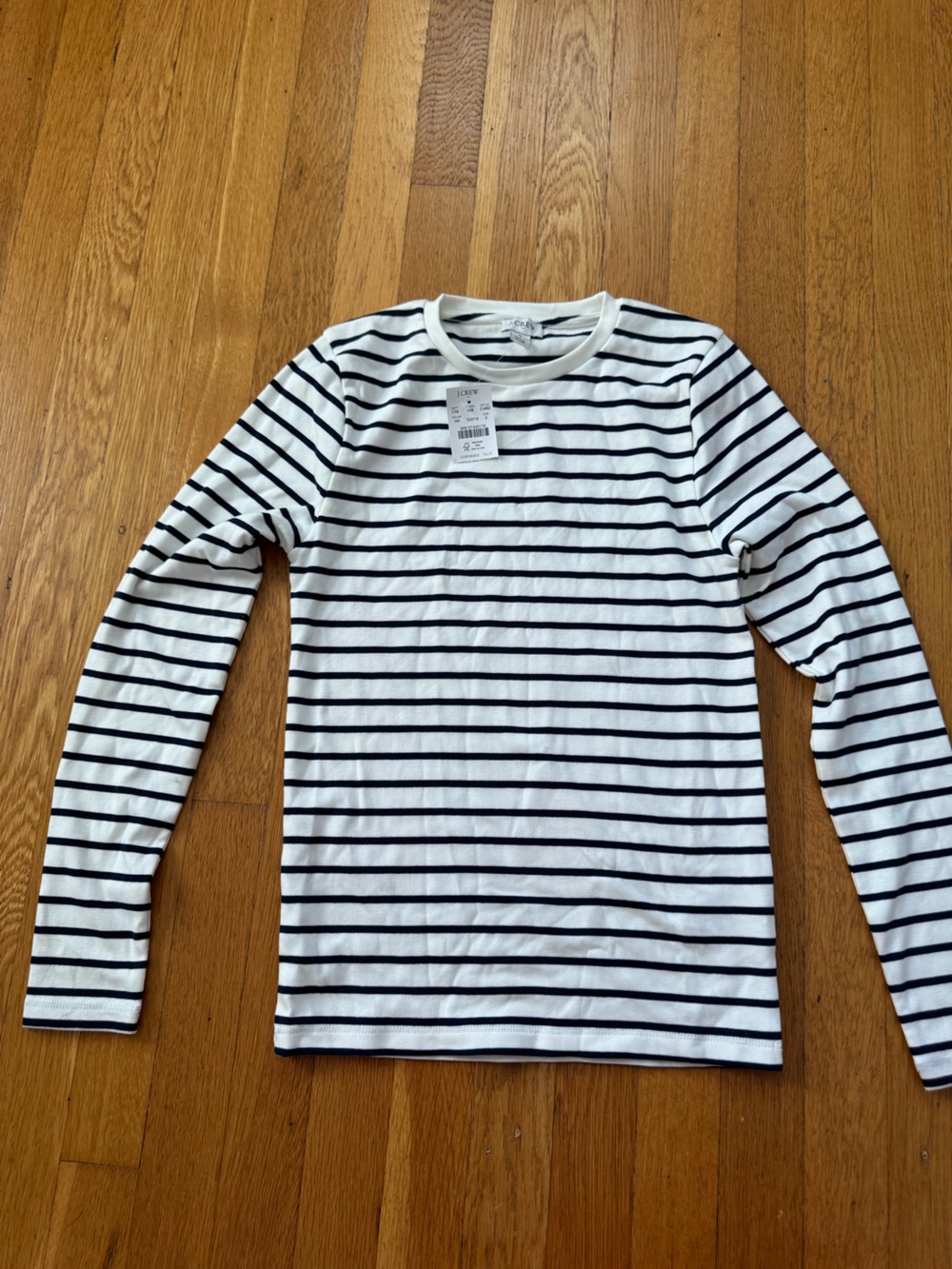 J. Crew Navy and White Striped Long Sleeve Tee
